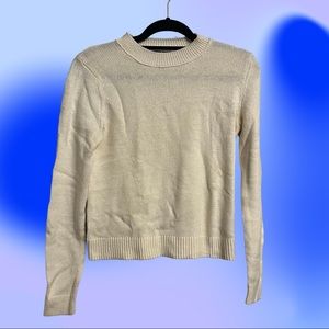 Banana Republic off white cotton blend crew neck